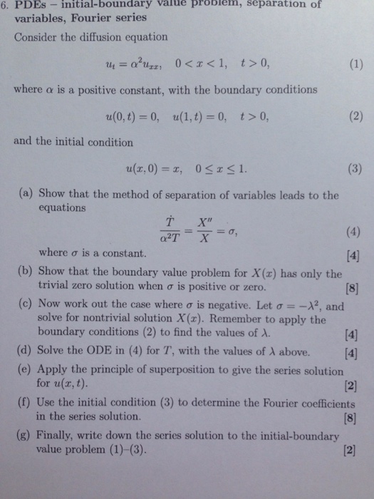 Solved Consider the diffusion equation u_t = alpha^2 u_xx, 0 | Chegg.com