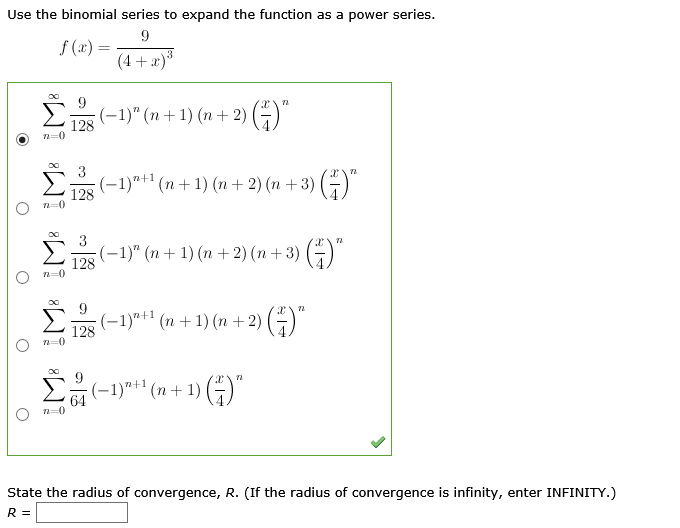 Solved Use The Binomial Series To Expand The Function As A 5025