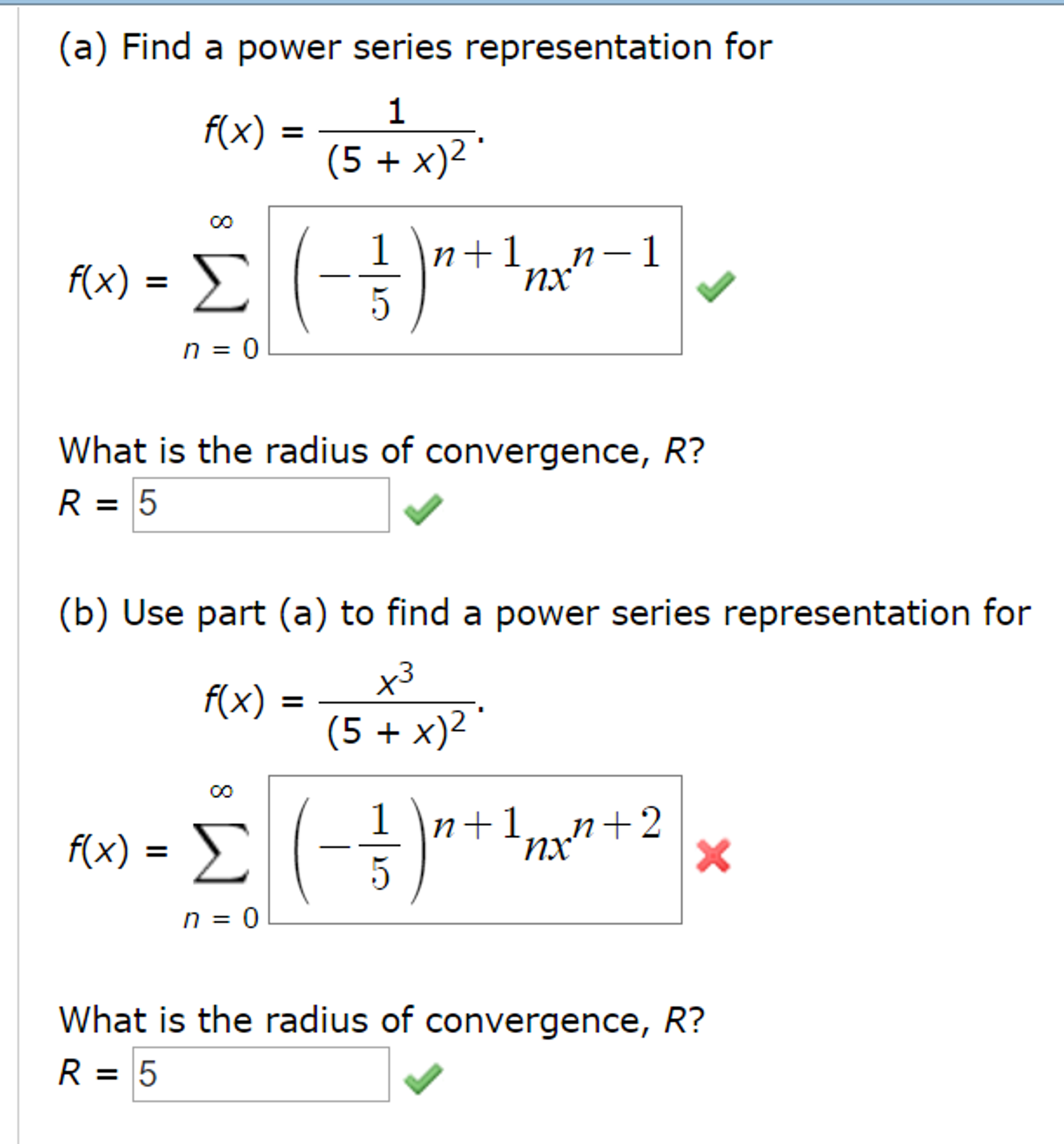 Solved Find A Power Series Representation For Fx 15