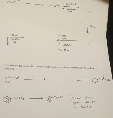 Solved BA, THF (l) m CH,CHO Complete the following | Chegg.com