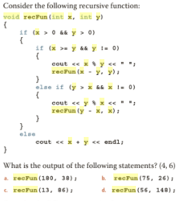 Solved Consider the following recursive function What is | Chegg.com