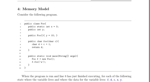 Solved Consider the following program. public class | Chegg.com