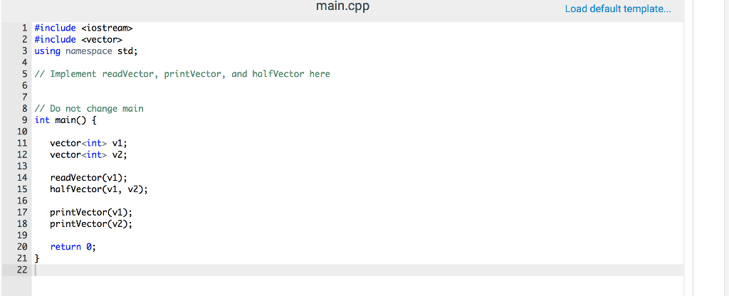 Solved Write the following functions related to vectors 1. | Chegg.com