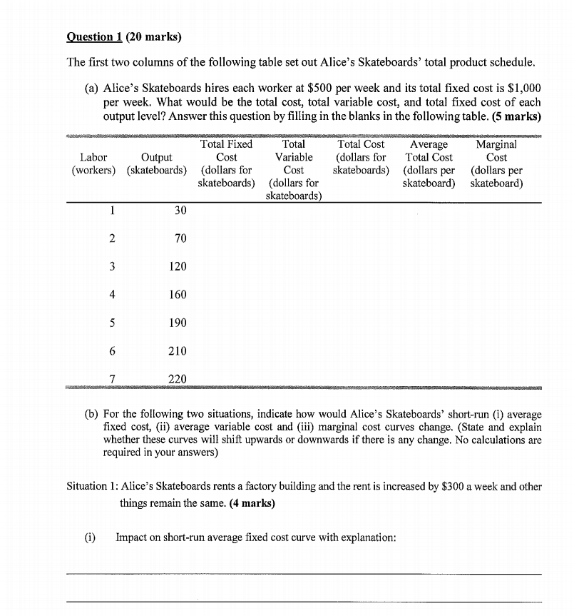 Solved Question 1 (20 marks) The first two columns of the | Chegg.com