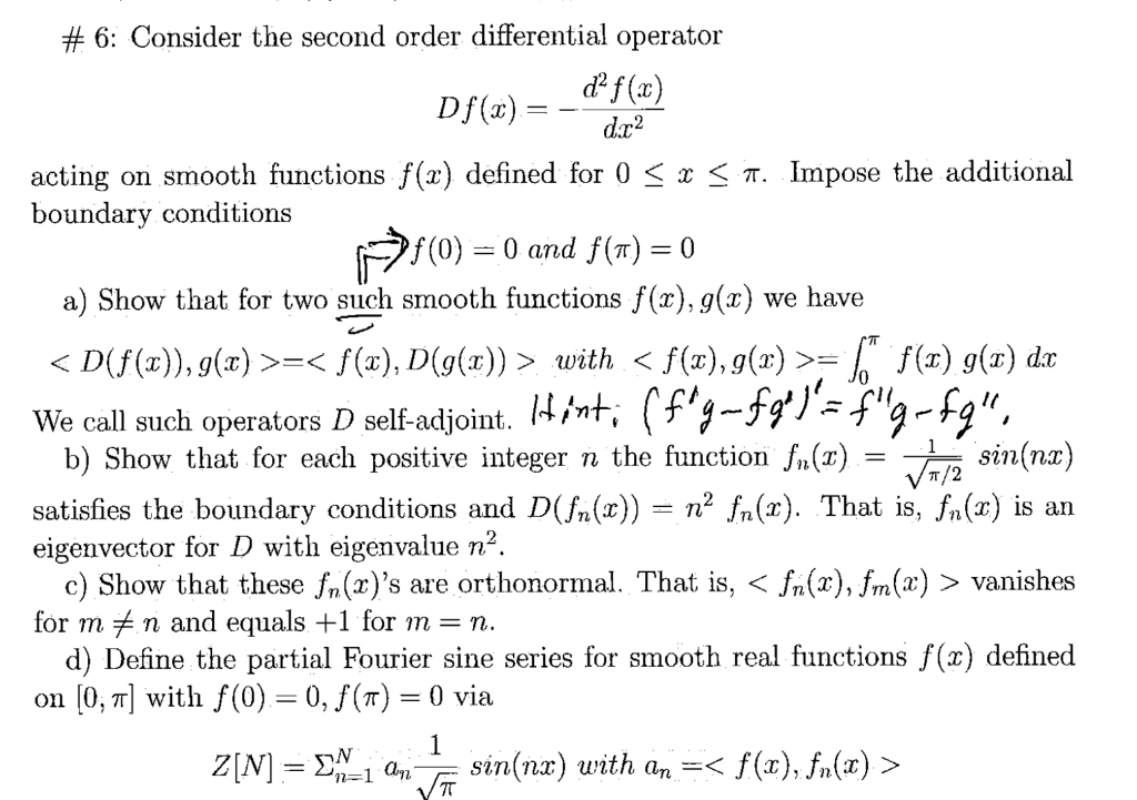 Solved 6 Consider the second order differential operator