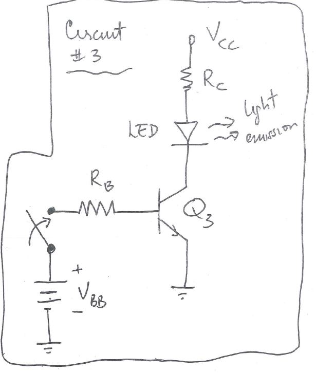 Solved Circuit #3 is used to switch an LED on and off by | Chegg.com