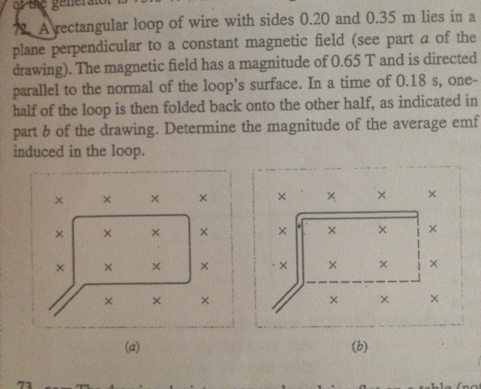 Solved A rectangular loop of wire with sides 0.20 and 0.35