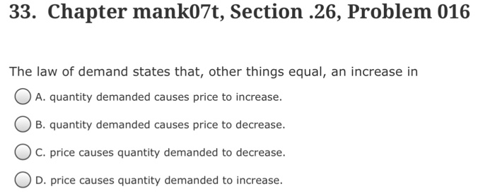 solved-the-law-of-demand-states-that-other-things-equal-an-chegg