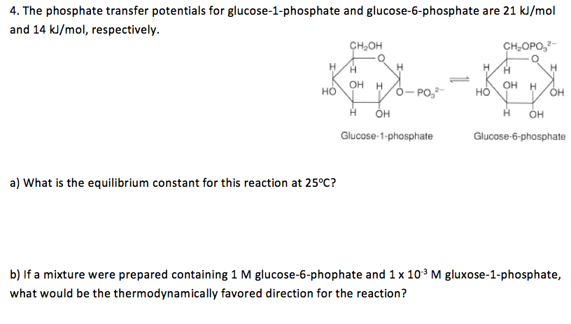 Solved The phosphate transfer potentials for | Chegg.com