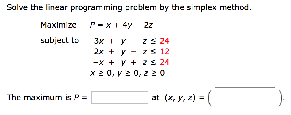 Solved Solve the linear programming problem by the simplex | Chegg.com