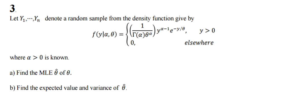 Solved Let Y_1,... Y_n denote a random sample from the | Chegg.com