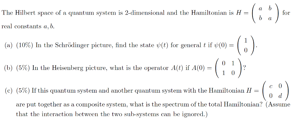 Solved The Hilbert space of a quantum system is | Chegg.com