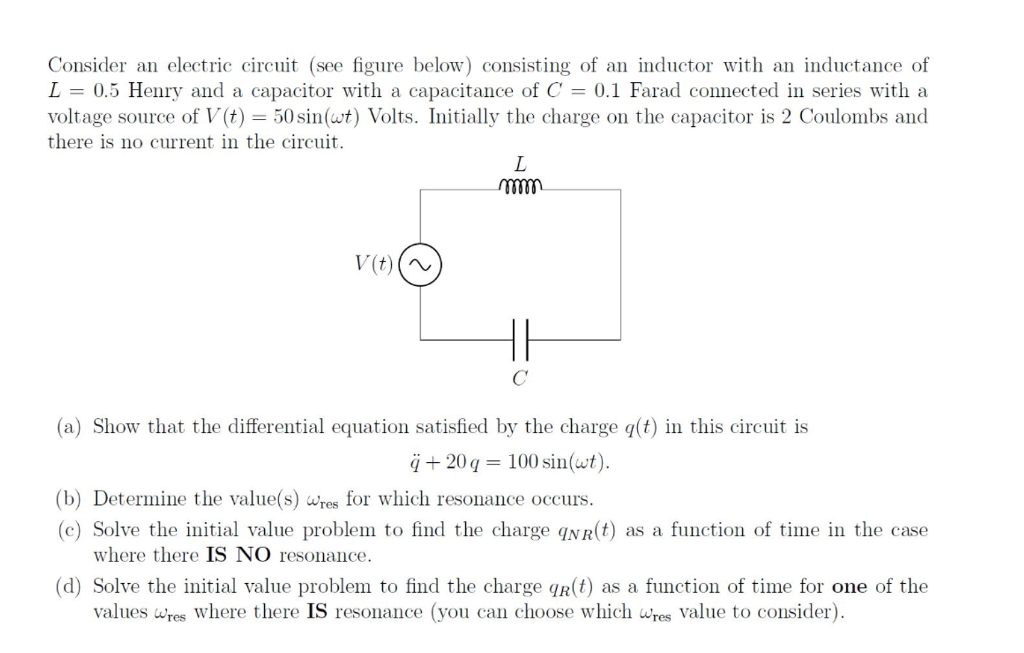 Solved Consider an electric circuit (see figure below) | Chegg.com