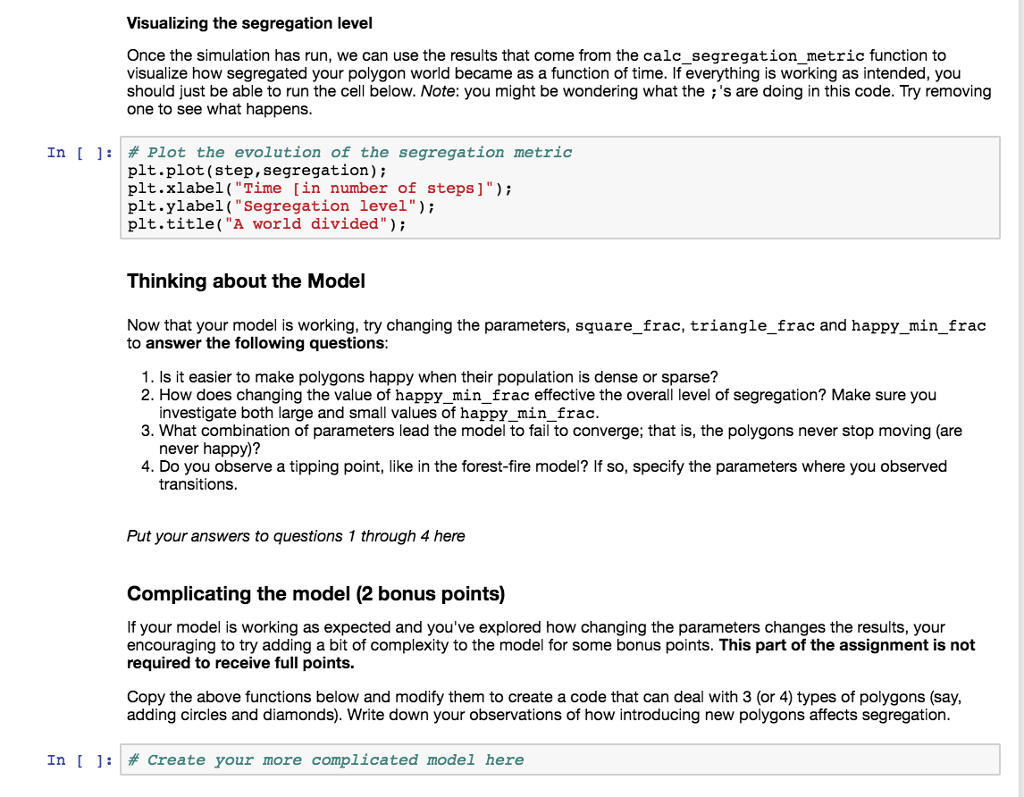 Agent Based Modelling in python. All instructions are | Chegg.com