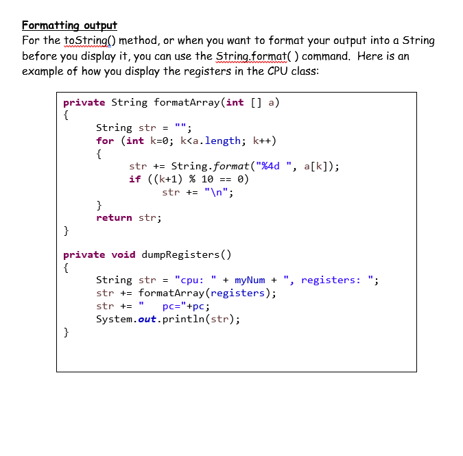 we will simulate the execution of a CPU, The CPU will | Chegg.com