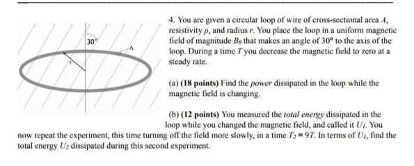 Solved 4, You are given a circular loop of wire of | Chegg.com