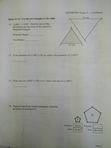 Solved Delta ABC - Delta DEF. Find the ratio of the | Chegg.com