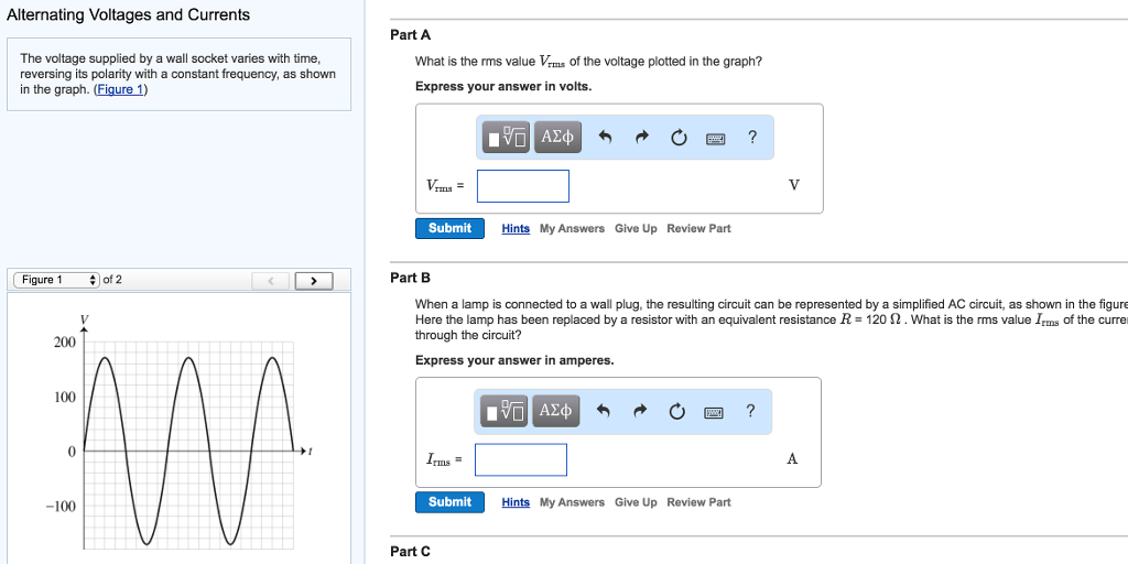 Solved Alternating Voltages and Currents The voltage