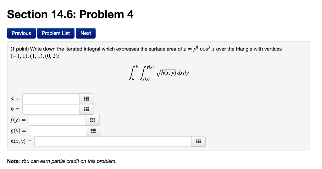 Solved Section 14.6: Problem 4 Previous Problem List Next (1 | Chegg.com
