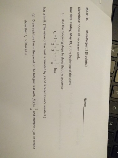 Solved MATH-1C Mini-Project 1 (3 points.) Directions: Show | Chegg.com