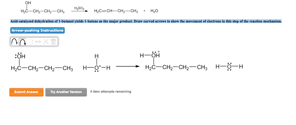 dehydration of 1 butanol