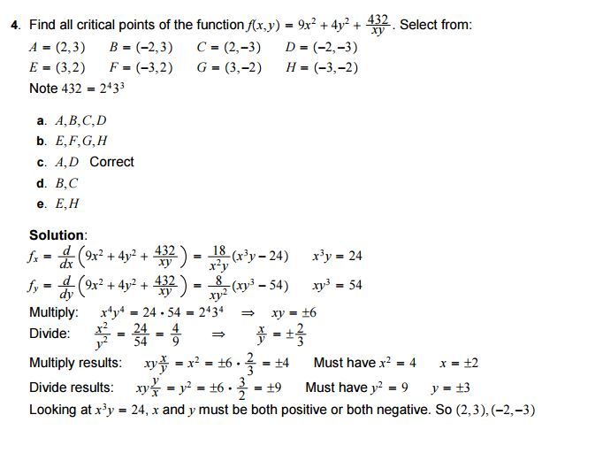 Solved 4. Find all critical points of the | Chegg.com