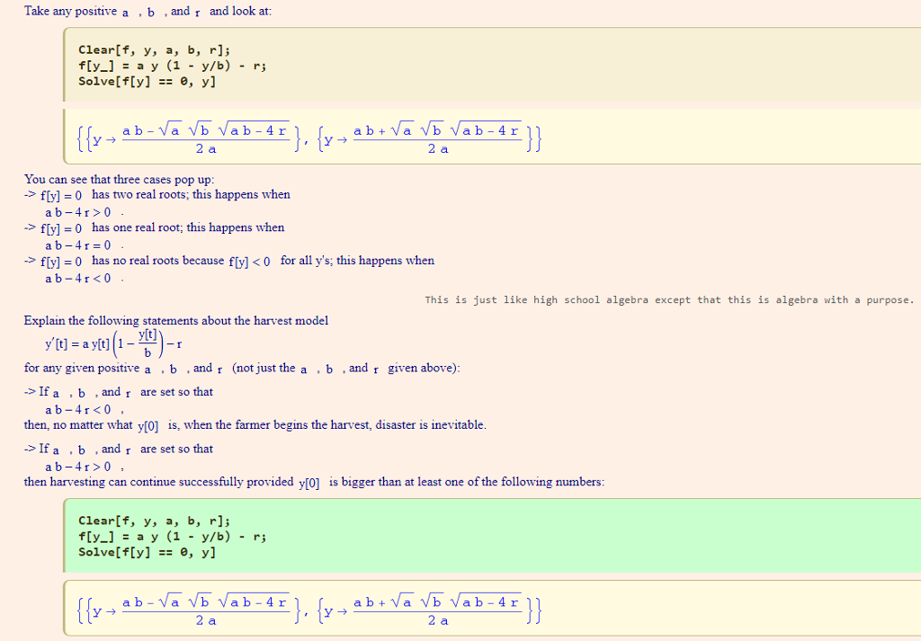 Solved Take Any Positive A , B , And R And Look At: {{y -> | Chegg.com