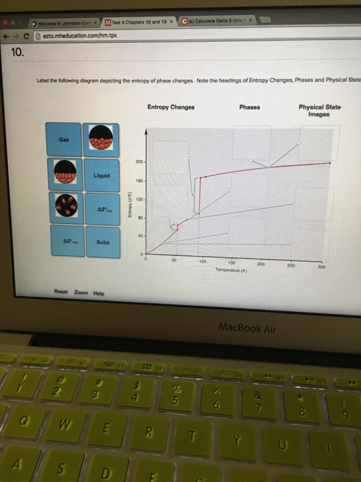 Solved Label the following diagram depicting the entropy of