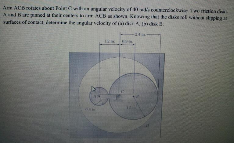 Solved Arm ACB Rotates About Point C With An Angular | Chegg.com