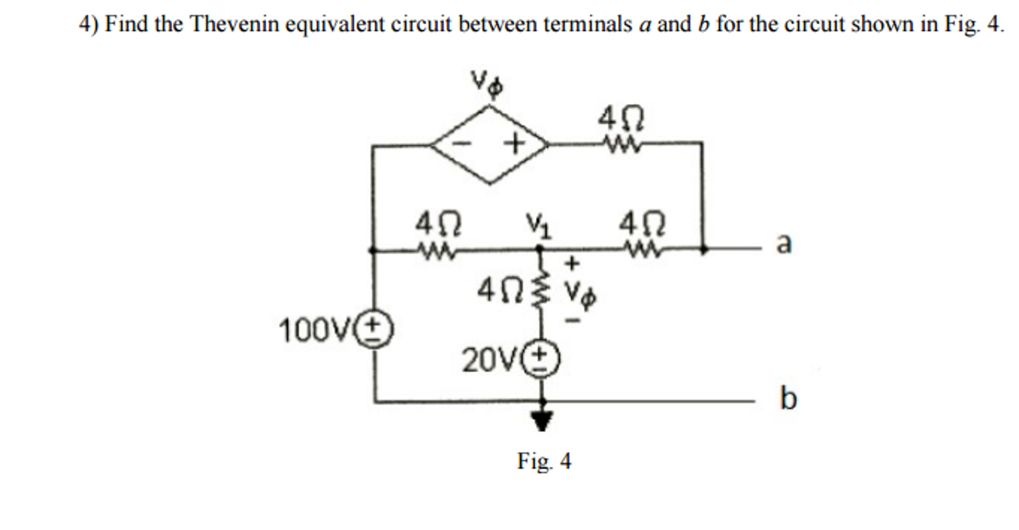 Solved Find the Thevenin equivalent circuit between | Chegg.com