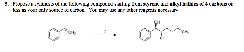 Solved Propose a synthesis of the following compound | Chegg.com