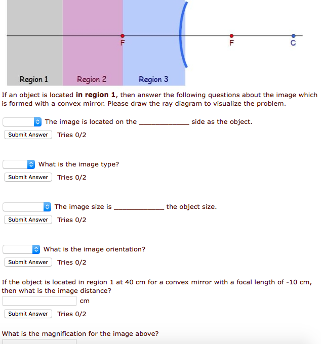 Solved Region 1 Region 2 Region 3 If an object is located in | Chegg.com
