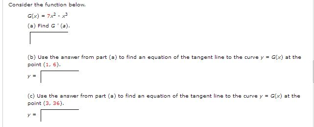 Solved Consider the function below. G(x) = 7X2 - x3 Find G | Chegg.com