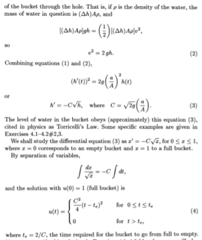 Solved Example 4.2.1. Leaky bucket. Consider a bucket with a | Chegg.com