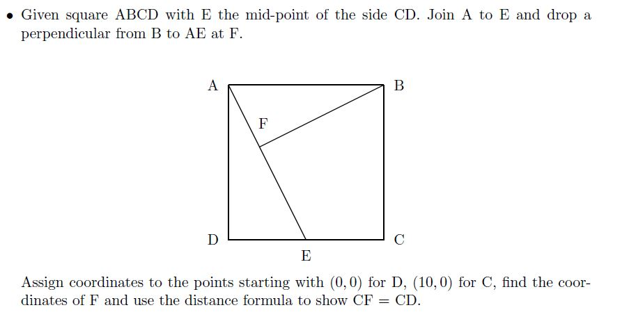 Solved Given square ABCD with E the mid-point of the side | Chegg.com