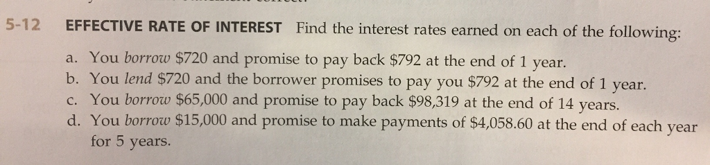 Solved Find The Interest Rates Earned On Each Of The Chegg