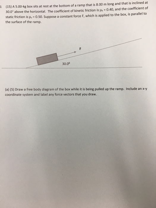 Solved a) draw a free body diagram of the box while it is | Chegg.com