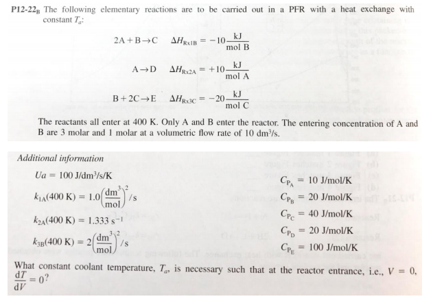 Solved The following elementary reactions are to be carried | Chegg.com