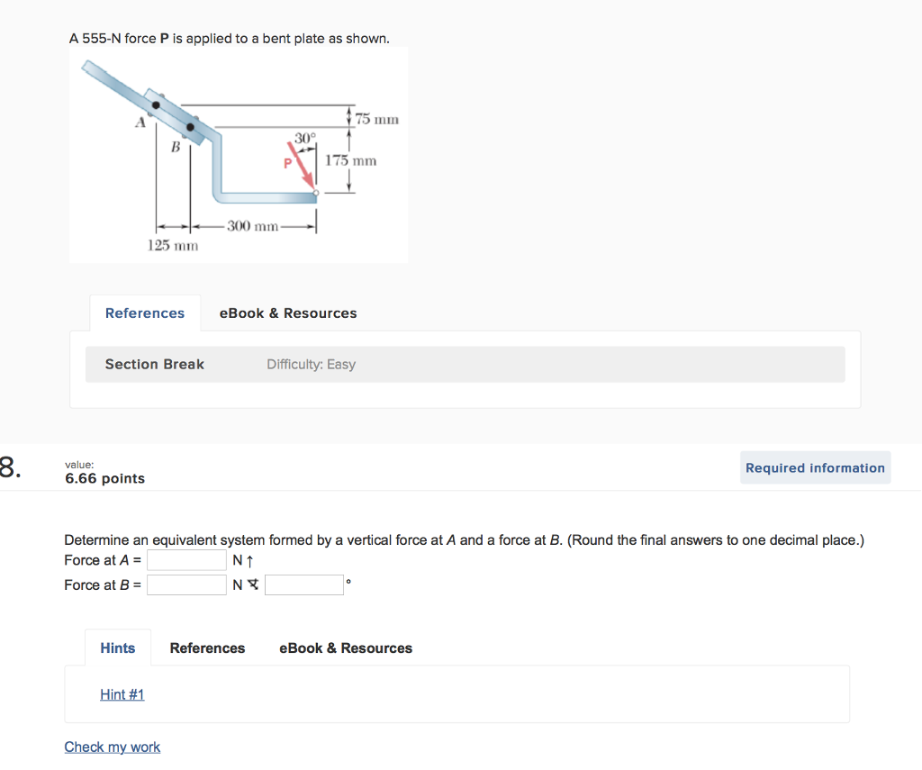 solved-a-555-n-force-p-is-applied-to-a-bent-plate-as-shown-chegg