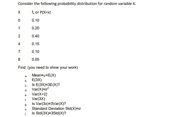 Solved Consider the following probability distribution for | Chegg.com
