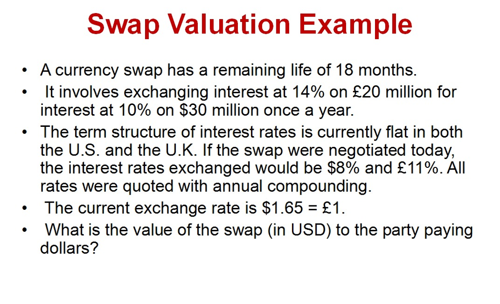 Solved Swap Valuation Example A Currency Swap Has A Chegg