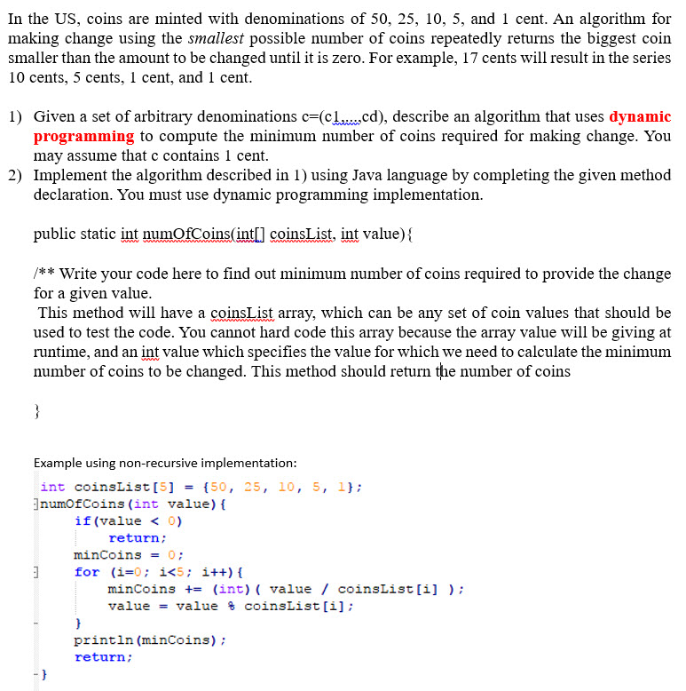 Solved In the US, coins are minted with denominations of 50, | Chegg.com