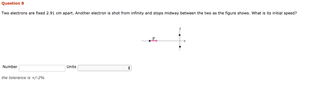 Solved Two electrons are fixed 2.91 cm apart. Another | Chegg.com