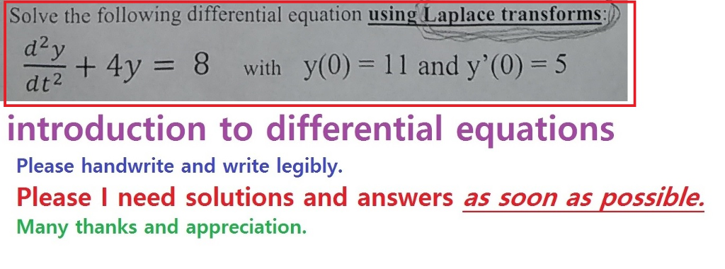 Solved Solve the following differential equation using | Chegg.com