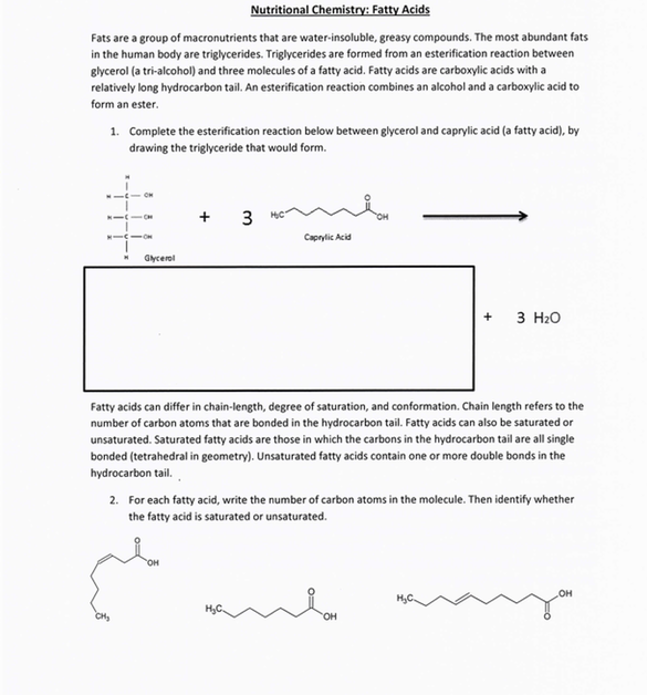 Solved Nutritional Chemistry Fatty Acids Fats are a group