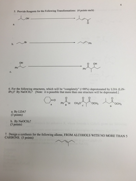 Solved 5. Provide Reagents for the Following | Chegg.com