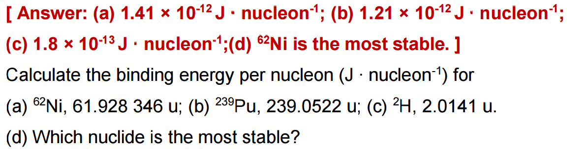 Is Nuclear Binding Energy Positive Or Negative