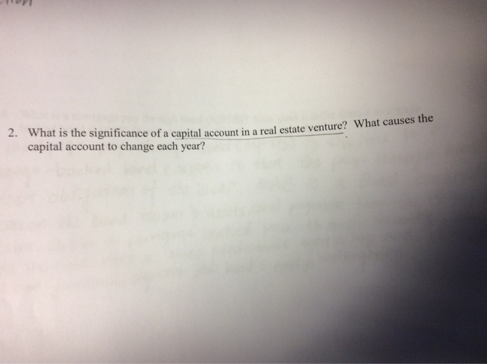 Solved What is the significance of a capital account in a
