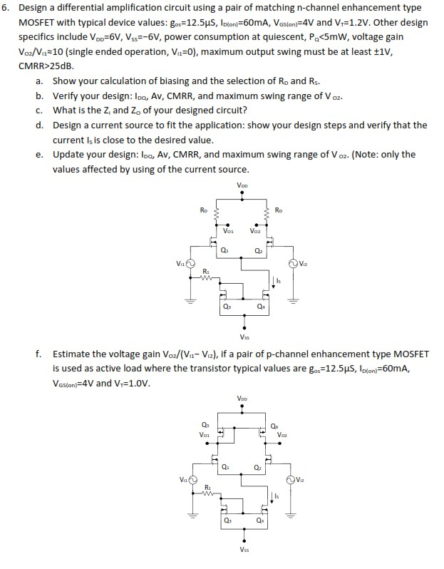 Design a differential amplification circuit using a | Chegg.com