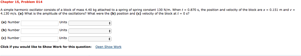 Solved Chapter 15, Problem 014 A simple harmonic oscillator | Chegg.com